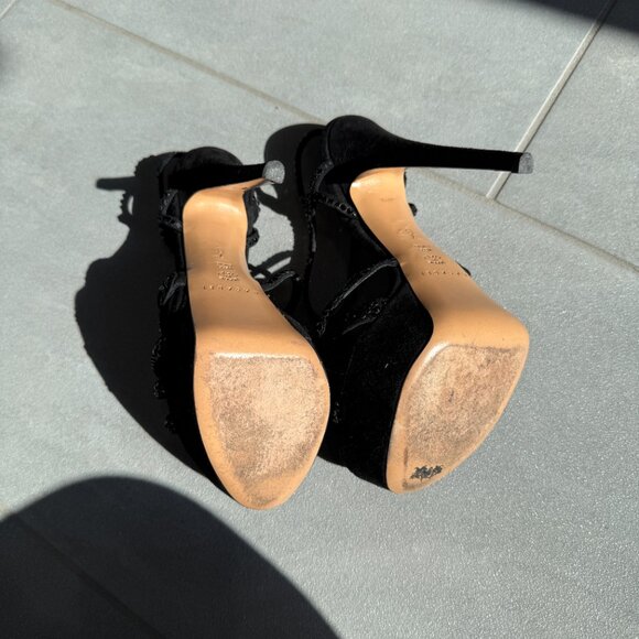 Casadei black crystal platform heel sandals size 37 - Picture 4 of 6